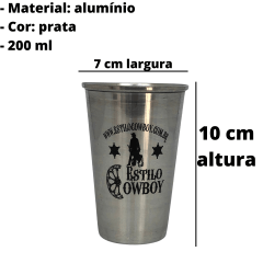 Copo alumínio redondo 200 ml