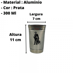 Copo terere alumínio boca quadrada 300 ml 